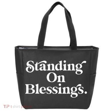 Standing On Blessings Religious Statement Praise God Inspire Tote Bag