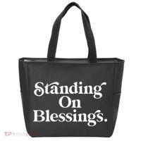 Standing On Blessings Religious Statement Praise God Inspire Tote Bag thumb 0