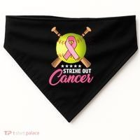 Strike Out Breast Cancer Awareness Baseball USA-Made Doggie Bandana thumb 0