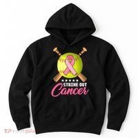 Strike Out Breast Cancer Awareness Baseball Hoodie thumb 0