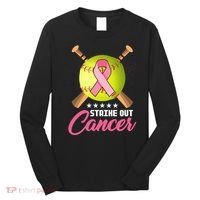 Strike Out Breast Cancer Awareness Baseball Long Sleeve Shirt thumb 0