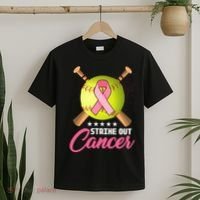 Strike Out Breast Cancer Awareness Baseball T-Shirt thumb 2