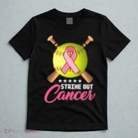 Strike Out Breast Cancer Awareness Baseball T-Shirt thumb 5