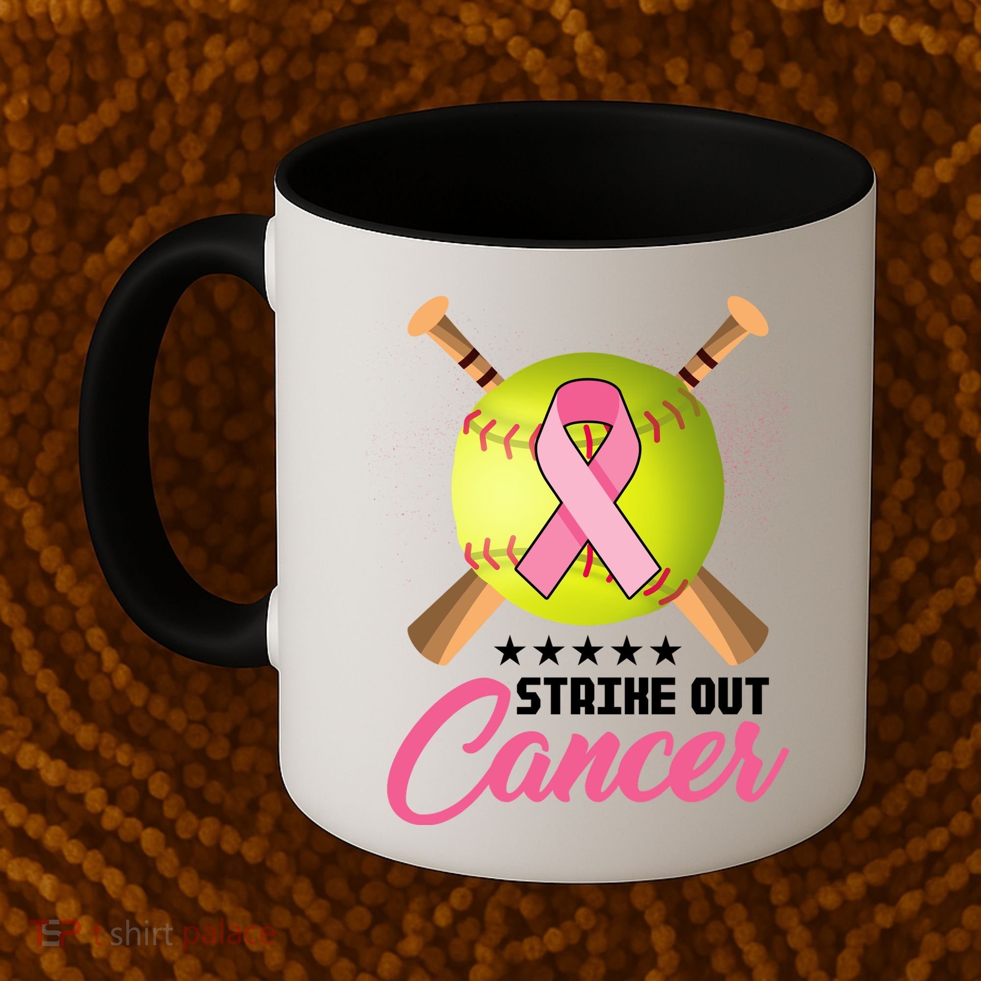 Strike Out Breast Cancer Awareness Baseball Coffee Mug