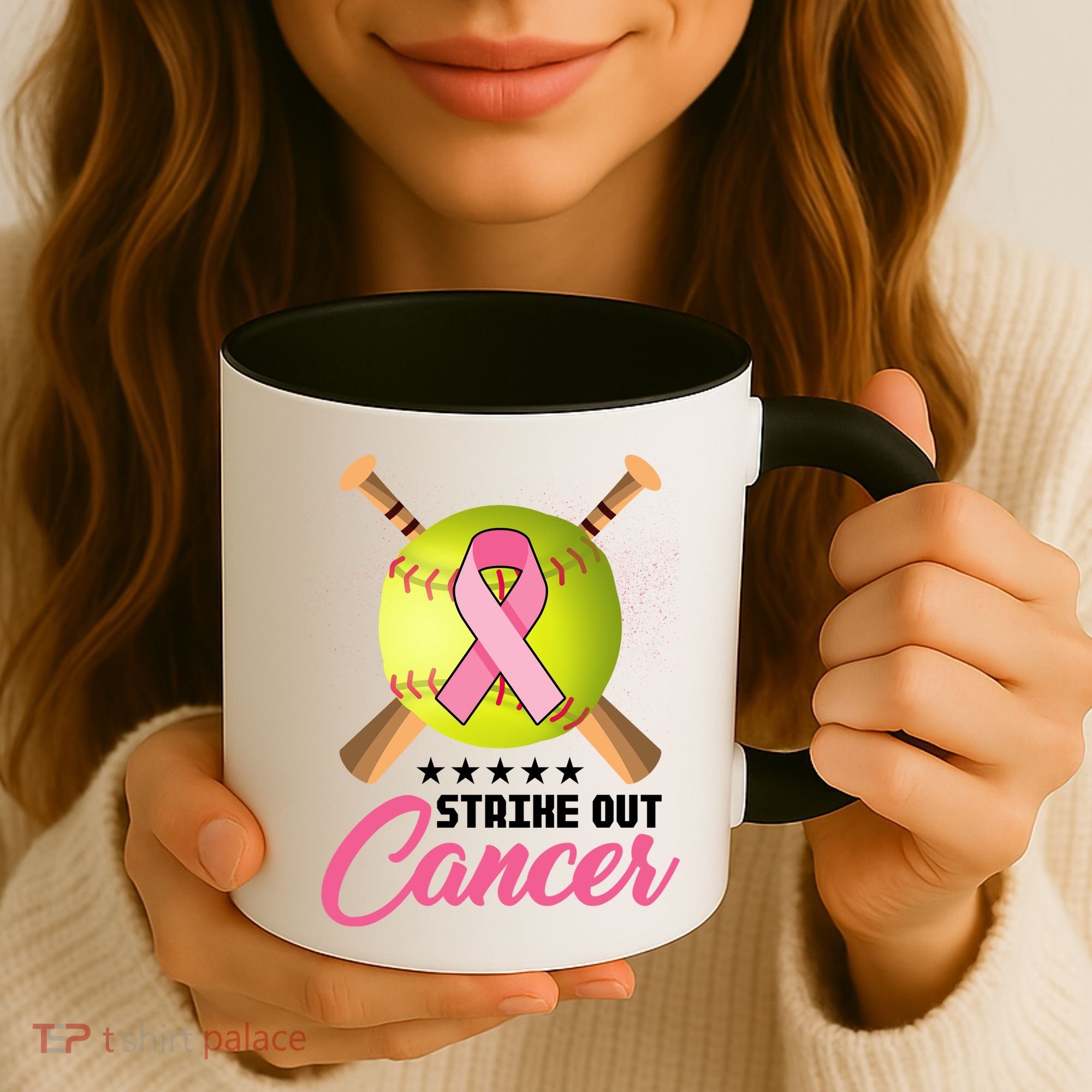 Strike Out Breast Cancer Awareness Baseball Coffee Mug