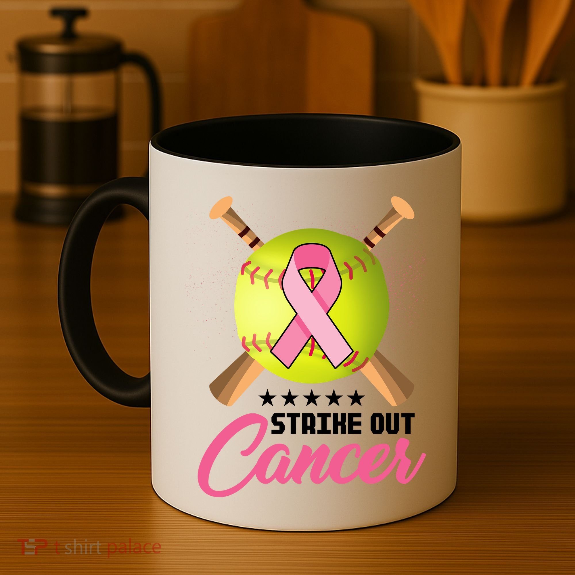 Strike Out Breast Cancer Awareness Baseball Coffee Mug