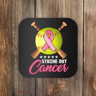 Strike Out Breast Cancer Awareness Baseball Coaster