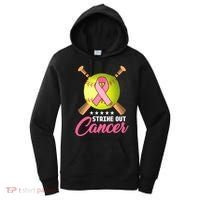 Strike Out Breast Cancer Awareness Baseball Women's Hoodie thumb 0