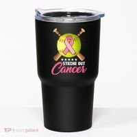 Strike Out Breast Cancer Awareness Baseball Tumbler thumb 0