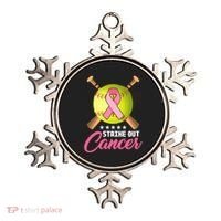 Strike Out Breast Cancer Awareness Baseball Ornament thumb 0
