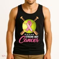 Strike Out Breast Cancer Awareness Baseball Tank Top thumb 3