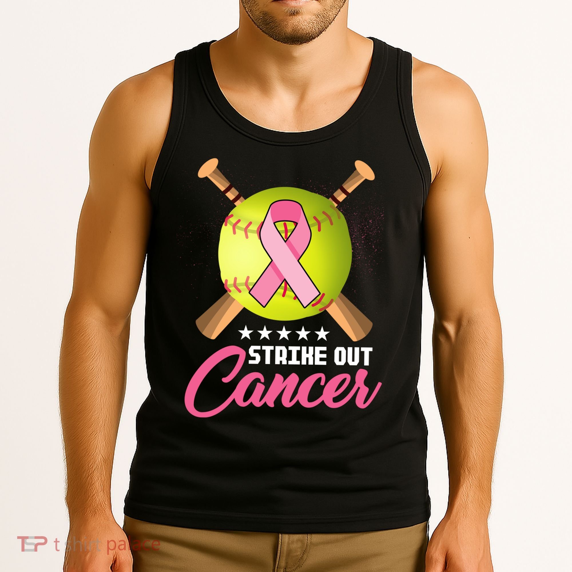 Strike Out Breast Cancer Awareness Baseball Tank Top