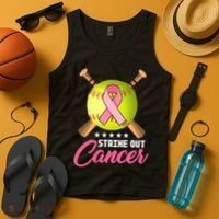 Strike Out Breast Cancer Awareness Baseball Tank Top thumb 4