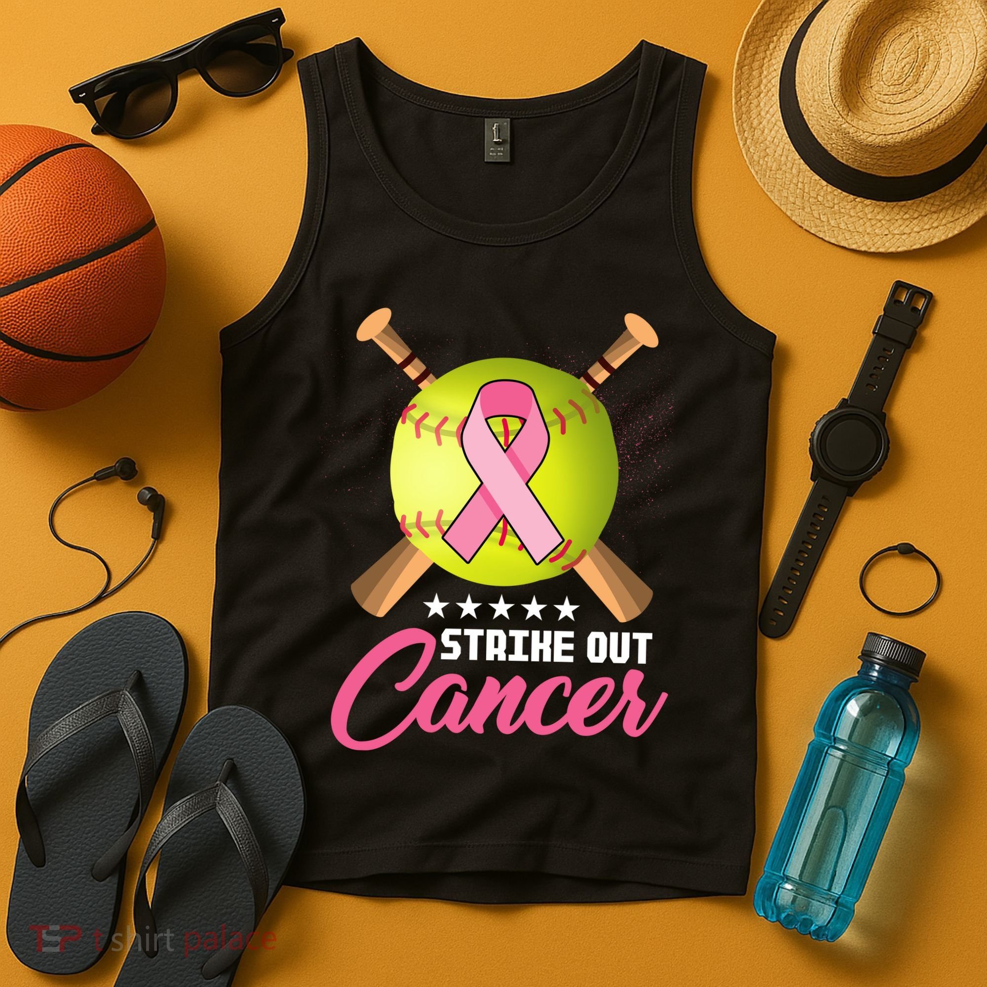 Strike Out Breast Cancer Awareness Baseball Tank Top