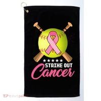 Strike Out Breast Cancer Awareness Baseball Golf Towel thumb 0