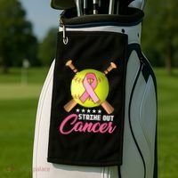 Strike Out Breast Cancer Awareness Baseball Golf Towel thumb 2