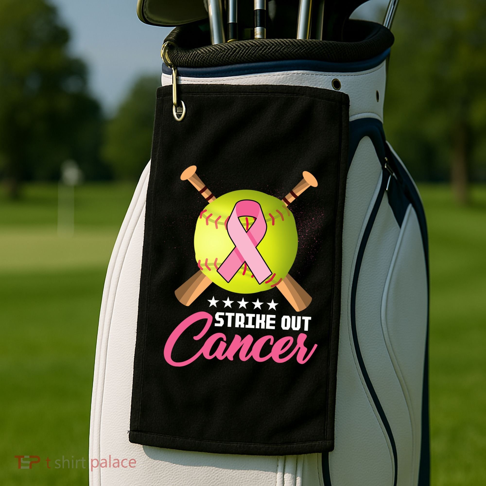 Strike Out Breast Cancer Awareness Baseball Golf Towel