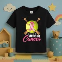 Strike Out Breast Cancer Awareness Baseball Toddler T-Shirt thumb 3