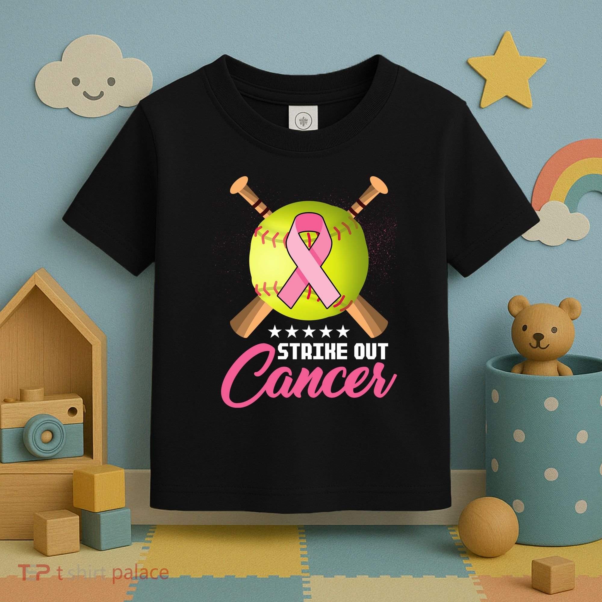 Strike Out Breast Cancer Awareness Baseball Toddler T-Shirt