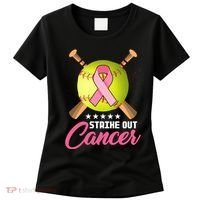 Strike Out Breast Cancer Awareness Baseball Women's T-Shirt thumb 0