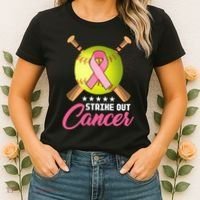 Strike Out Breast Cancer Awareness Baseball Women's T-Shirt thumb 2