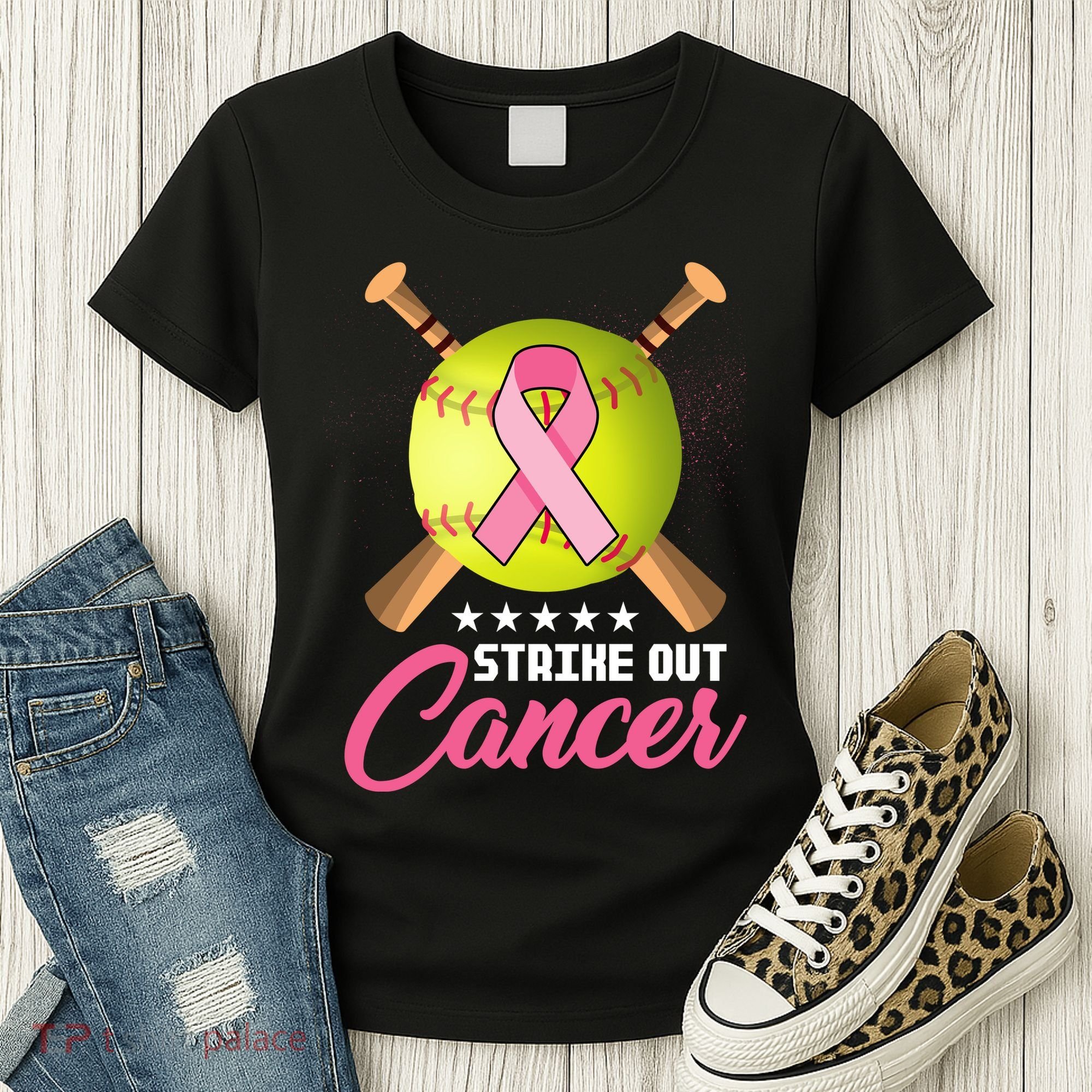 Strike Out Breast Cancer Awareness Baseball Women's T-Shirt