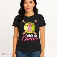 Strike Out Breast Cancer Awareness Baseball Women's T-Shirt thumb 4