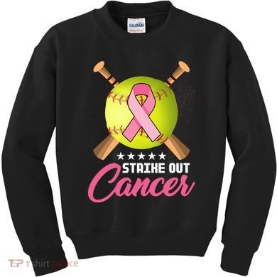 Strike Out Breast Cancer Awareness Baseball Kids Sweatshirt