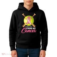 Strike Out Breast Cancer Awareness Baseball Kids Hoodie thumb 4