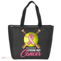 Strike Out Breast Cancer Awareness Baseball Tote Bag thumb 0