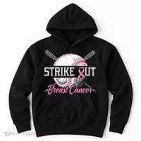 Strike Out Breast Cancer Baseball Breast Cancer Awareness Hoodie thumb 0