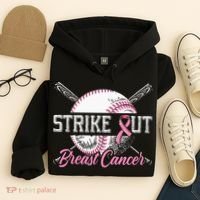 Strike Out Breast Cancer Baseball Breast Cancer Awareness Hoodie thumb 4