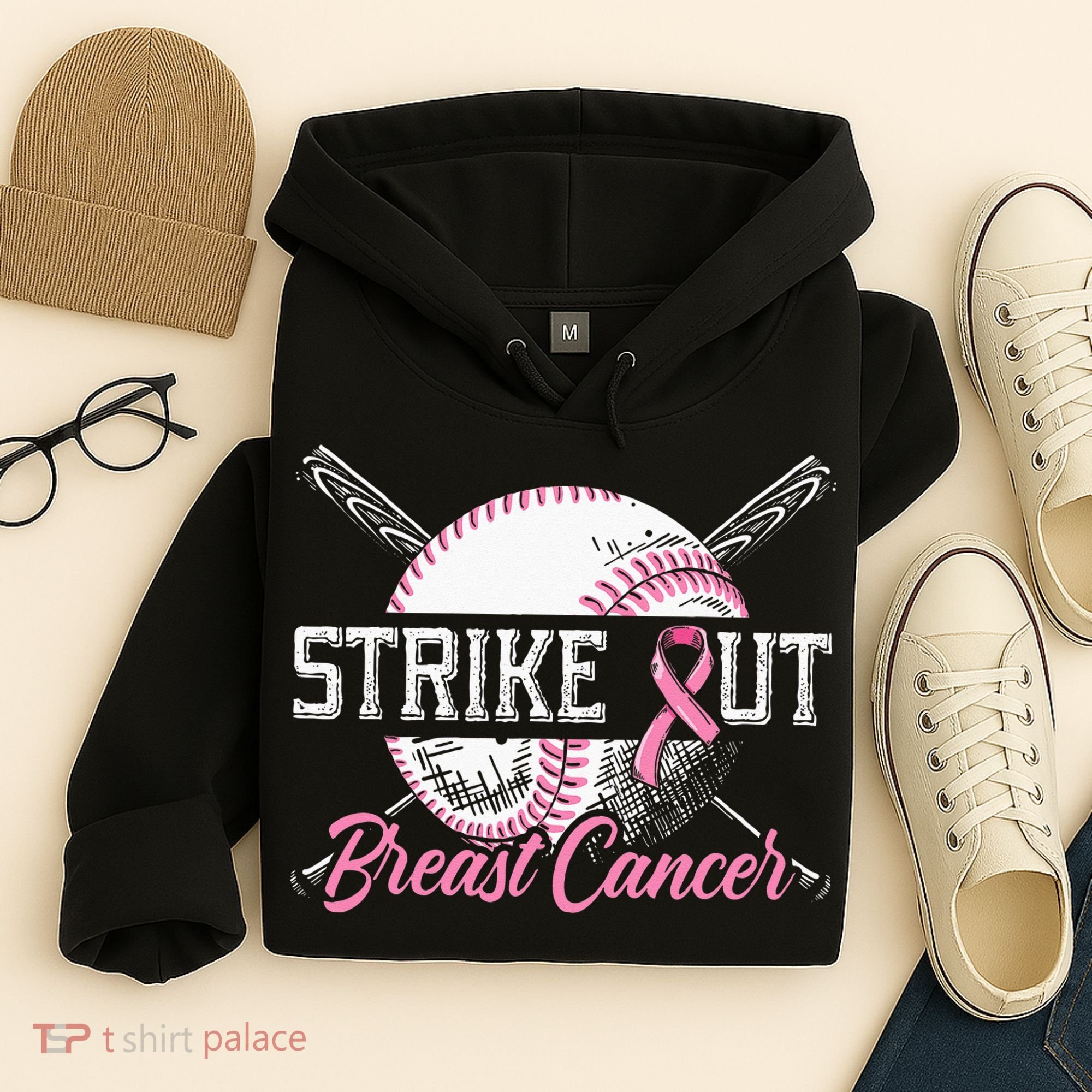 Strike Out Breast Cancer Baseball Breast Cancer Awareness Hoodie
