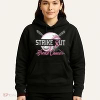 Strike Out Breast Cancer Baseball Breast Cancer Awareness Hoodie thumb 5