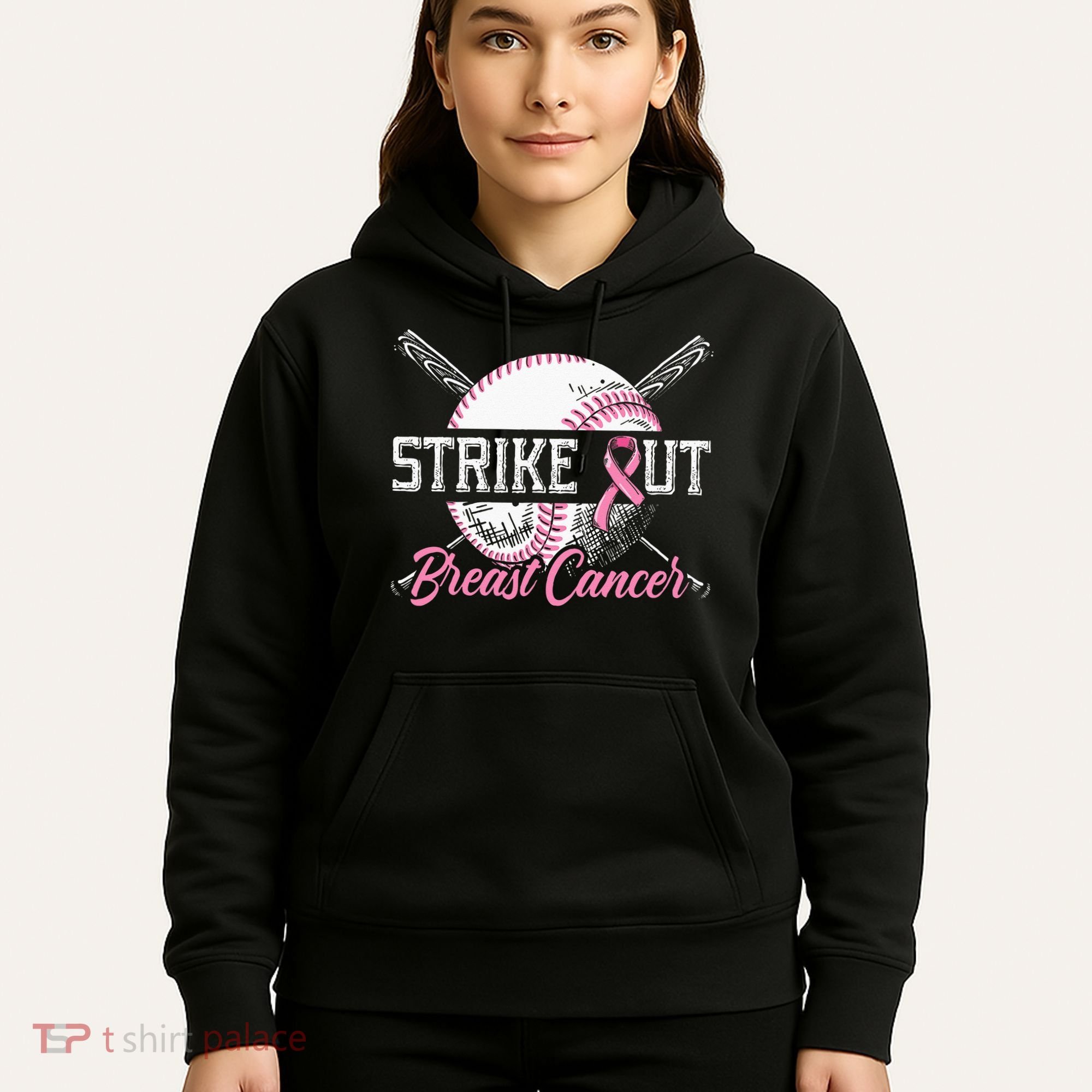 Strike Out Breast Cancer Baseball Breast Cancer Awareness Hoodie