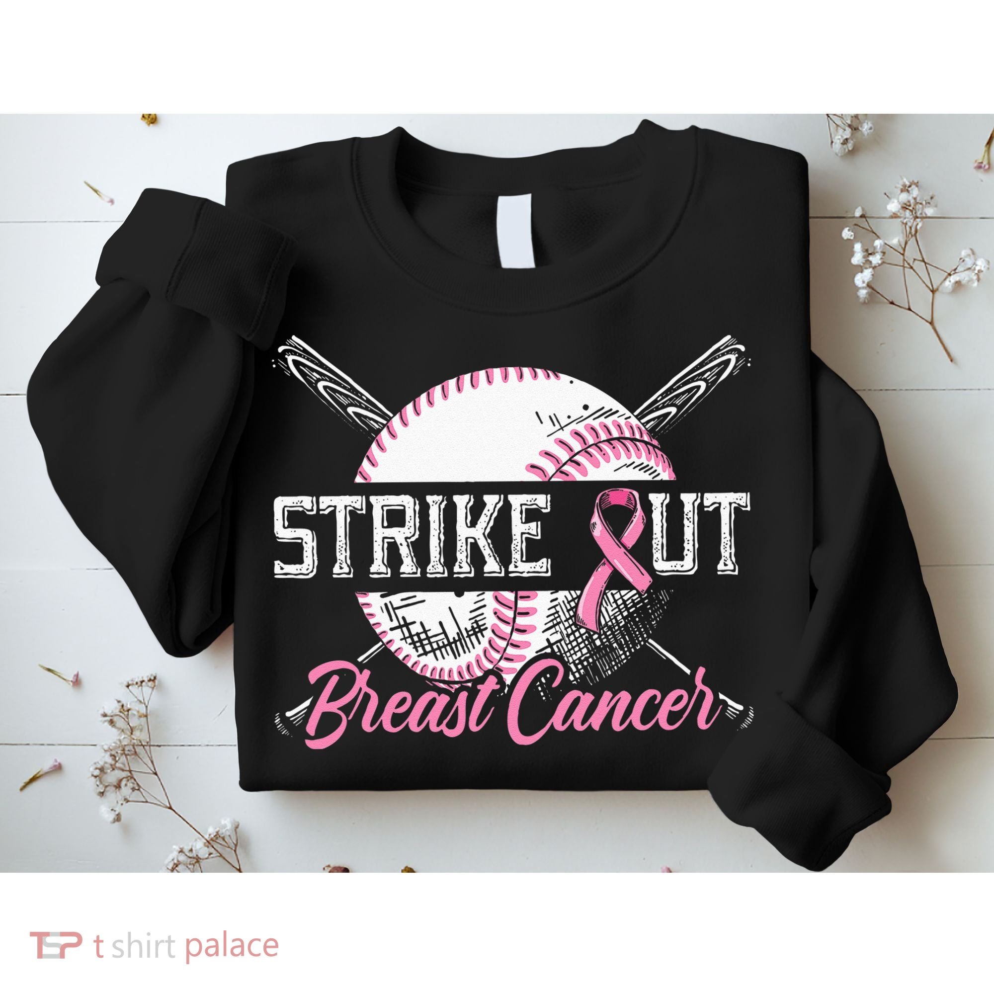 Strike Out Breast Cancer Baseball Breast Cancer Awareness Sweatshirt