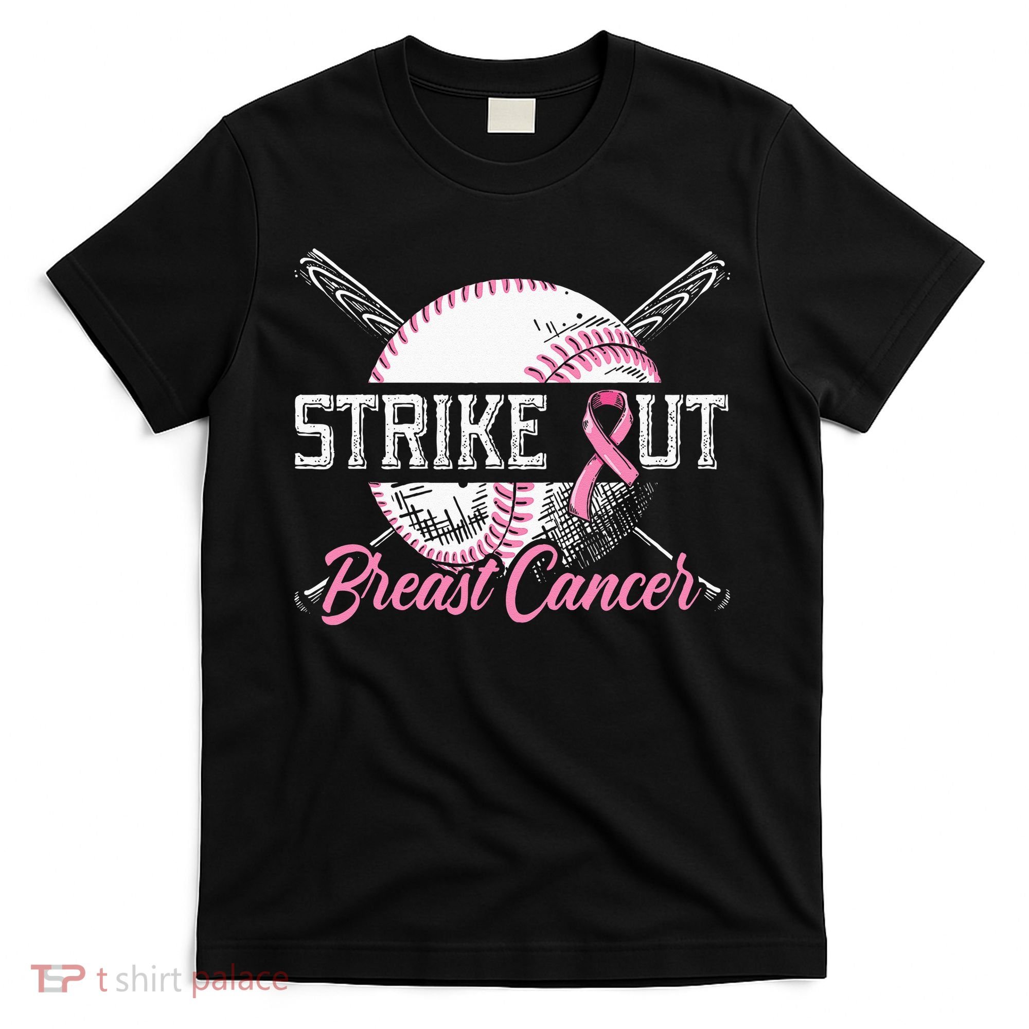 Strike Out Breast Cancer Baseball Breast Cancer Awareness T-Shirt