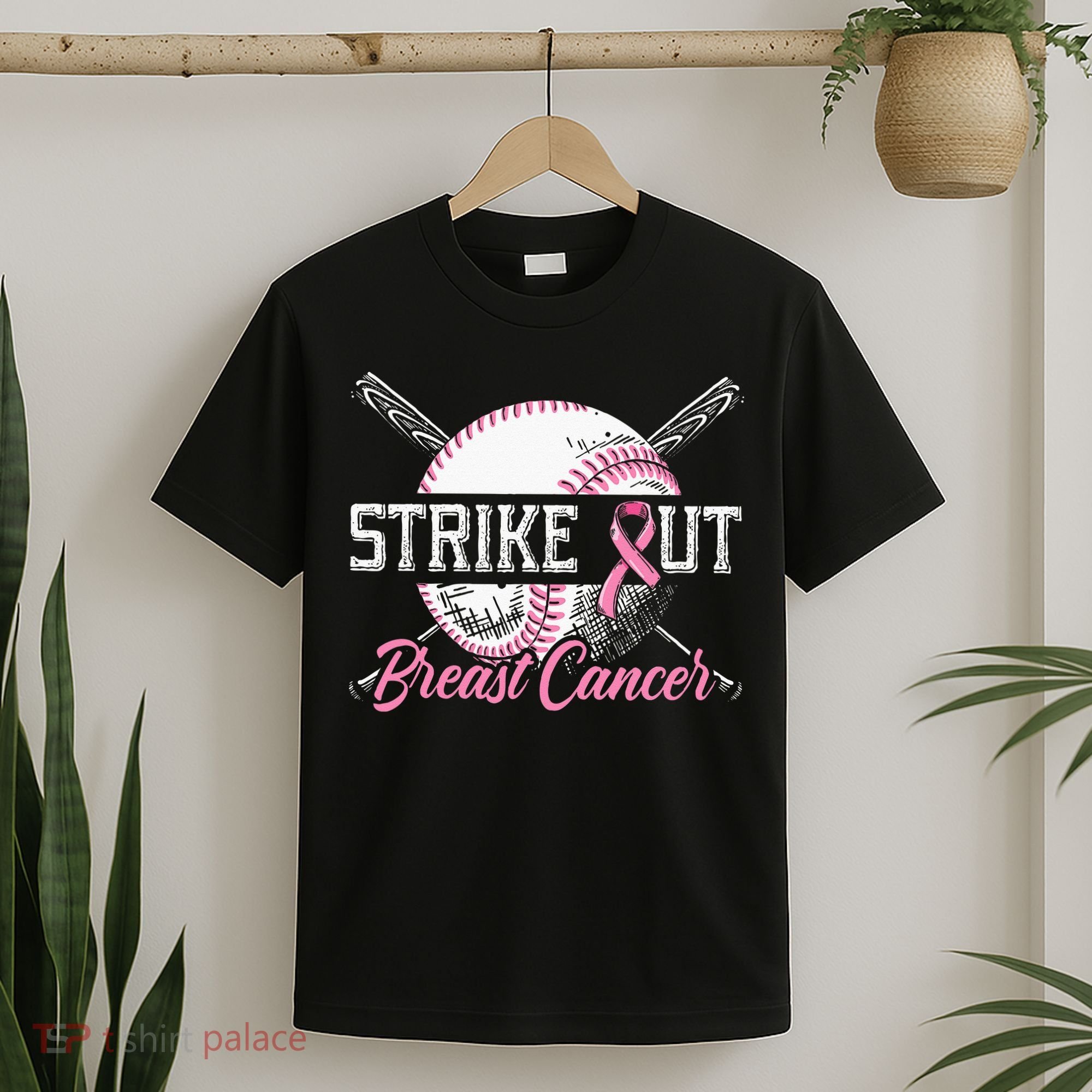 Strike Out Breast Cancer Baseball Breast Cancer Awareness T-Shirt