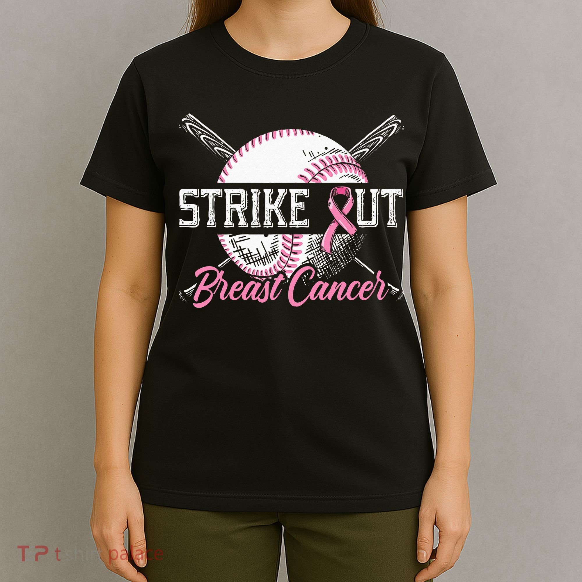 Strike Out Breast Cancer Baseball Breast Cancer Awareness T-Shirt
