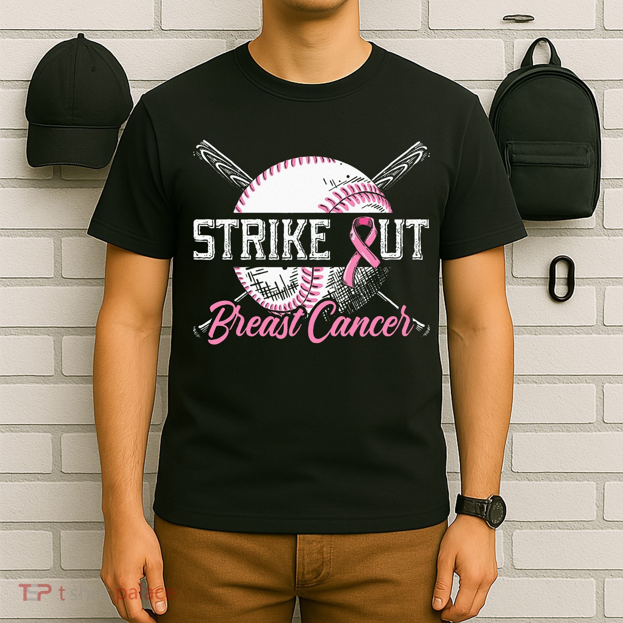 Strike Out Breast Cancer Baseball Breast Cancer Awareness T-Shirt
