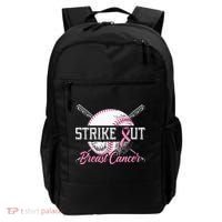 Strike Out Breast Cancer Baseball Breast Cancer Awareness Backpack thumb 0