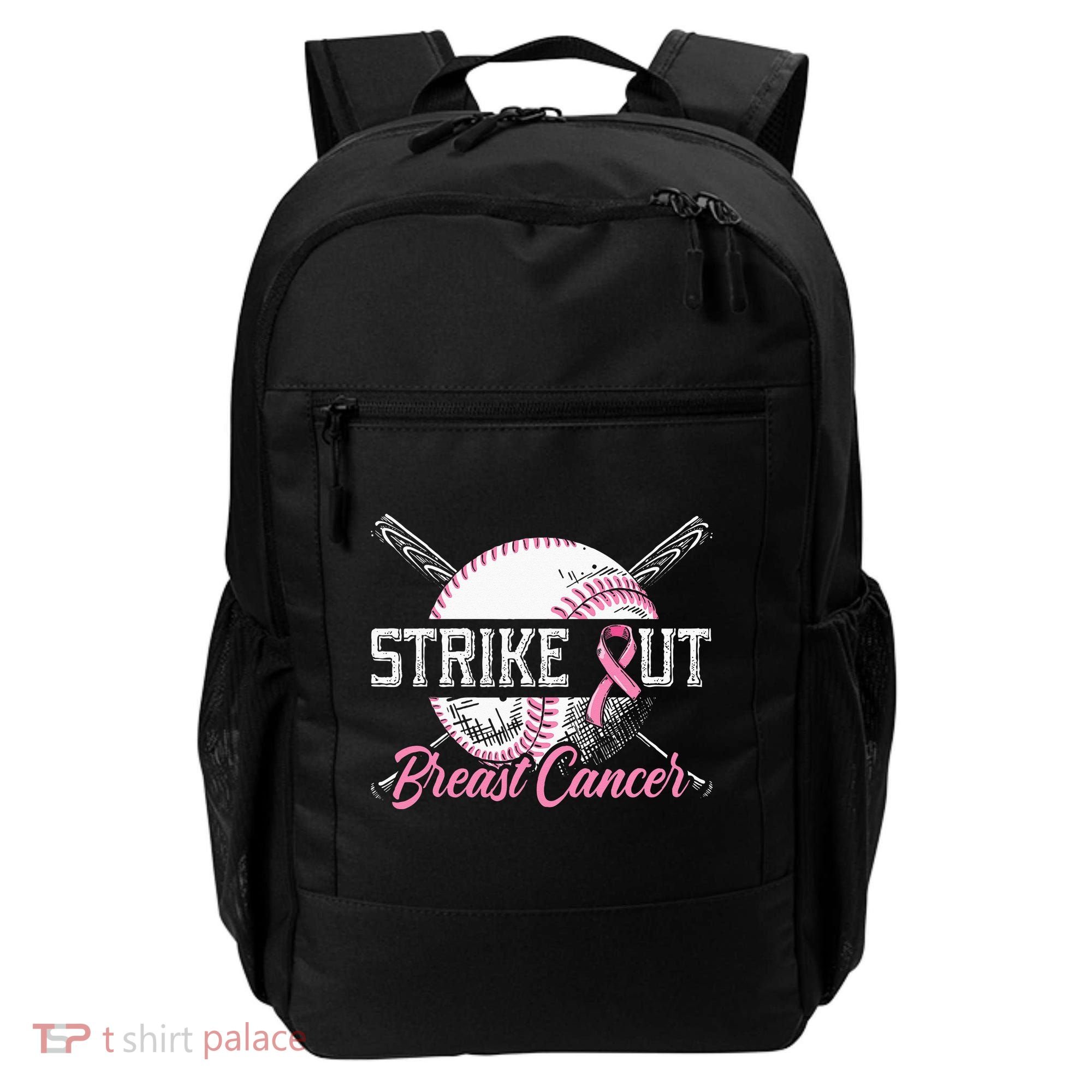 Strike Out Breast Cancer Baseball Breast Cancer Awareness Backpack