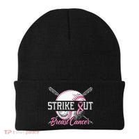 Strike Out Breast Cancer Baseball Breast Cancer Awareness Beanie thumb 0