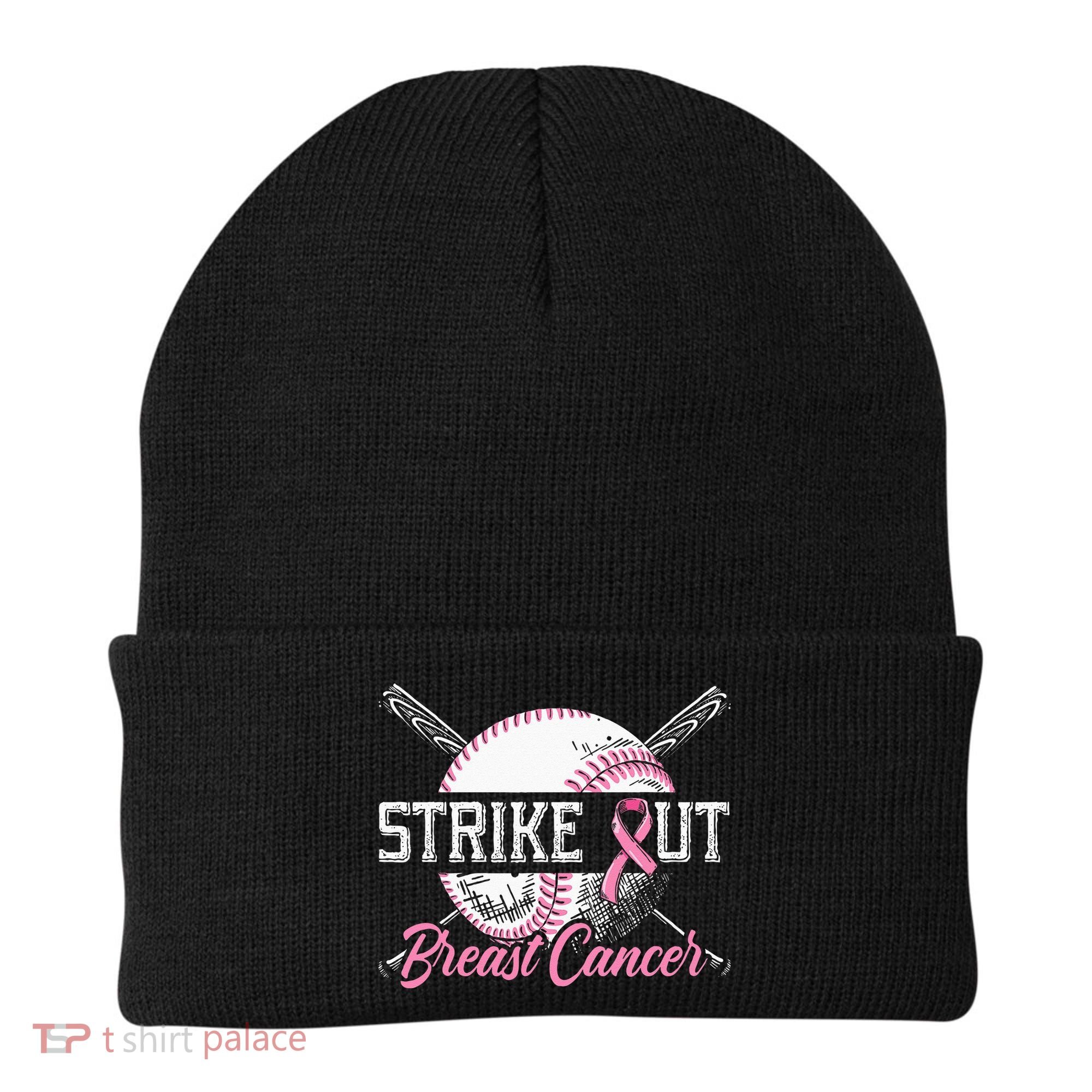 Strike Out Breast Cancer Baseball Breast Cancer Awareness Beanie