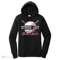 Strike Out Breast Cancer Baseball Breast Cancer Awareness Women's Hoodie thumb 0