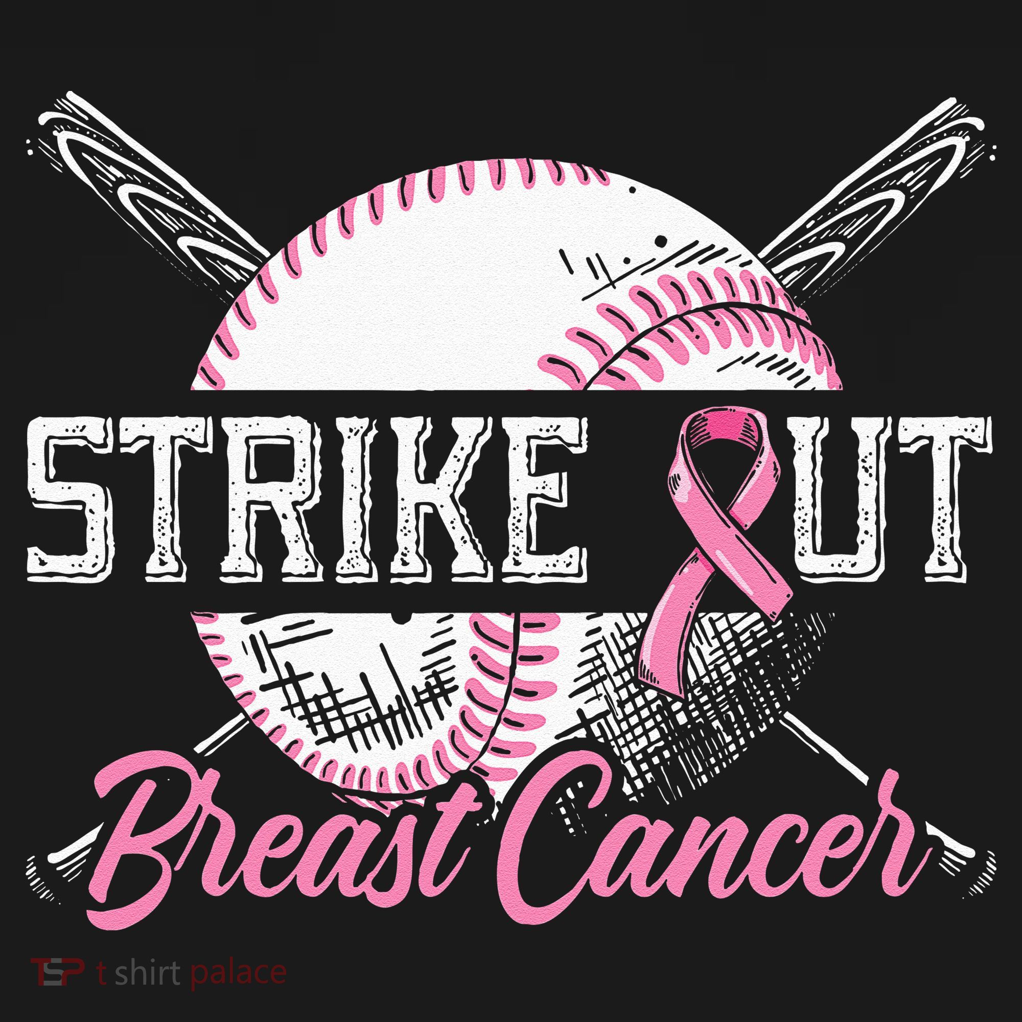 Strike Out Breast Cancer Baseball Breast Cancer Awareness Women's Hoodie