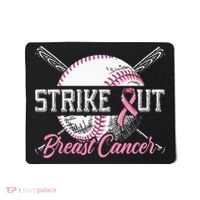 Strike Out Breast Cancer Baseball Breast Cancer Awareness Mousepad thumb 0