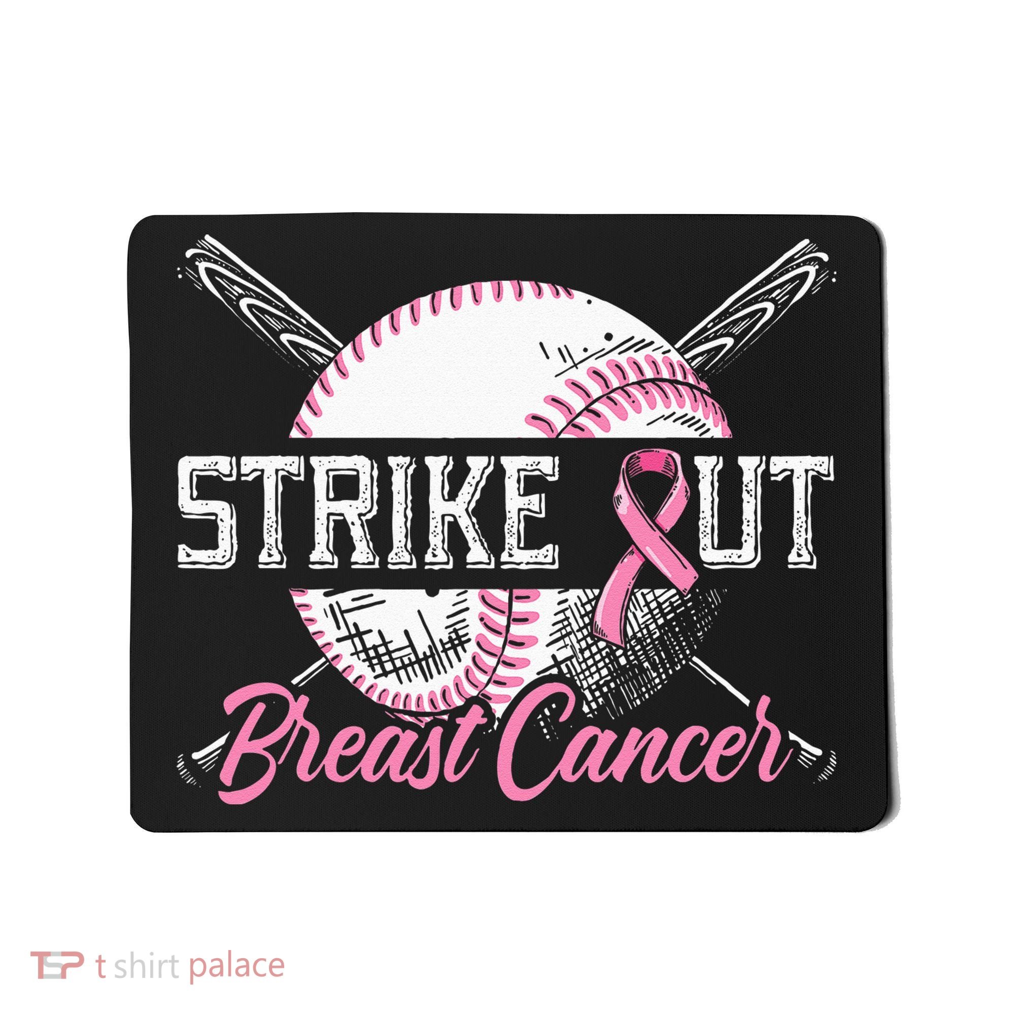 Strike Out Breast Cancer Baseball Breast Cancer Awareness Mousepad