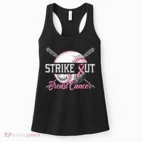 Strike Out Breast Cancer Baseball Breast Cancer Awareness Women's Tank Top thumb 0