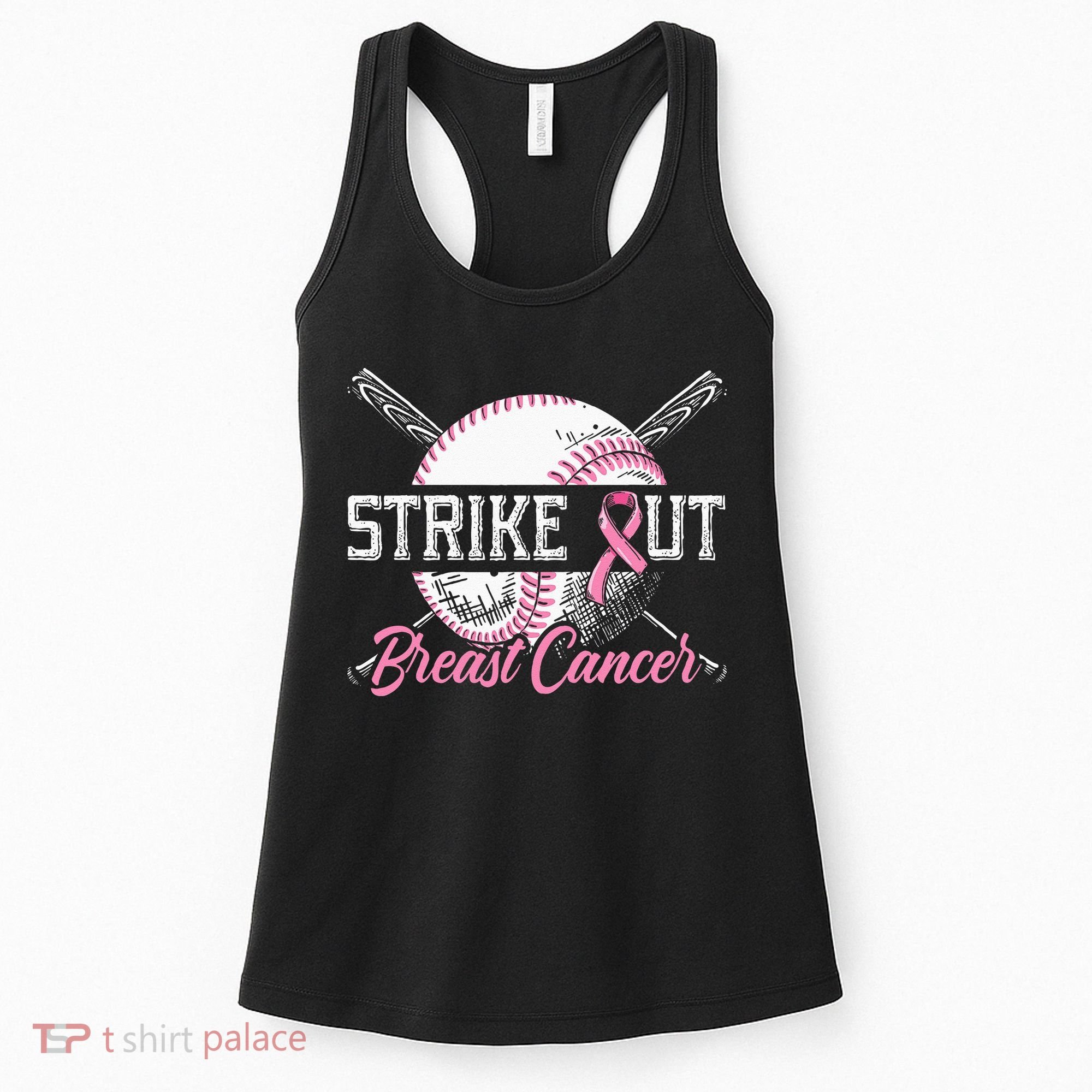 Strike Out Breast Cancer Baseball Breast Cancer Awareness Women's Tank Top